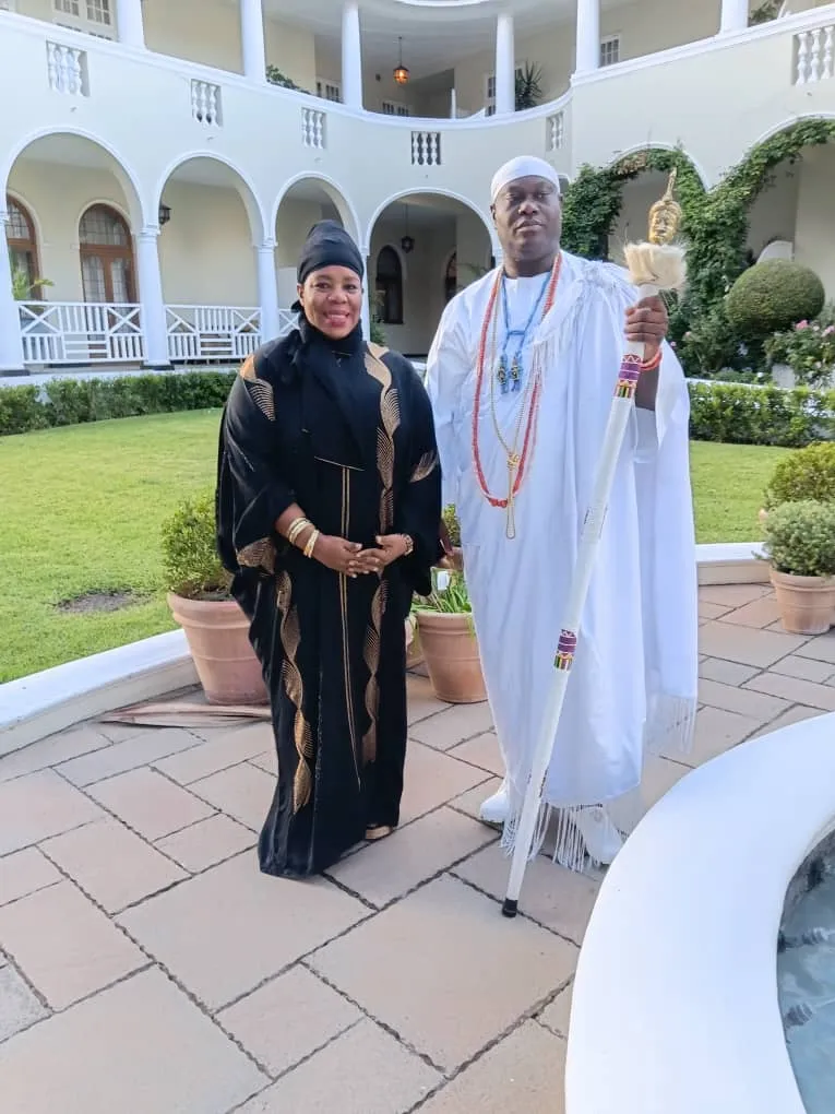 Princess Bridget Tola Ogundipe, Founder, with the Foundation's Grand Patron — the Ooni of Ife, His Imperial Majesty King Babatunde Adeyeye Enitan Oluwatunmise Ogunwusi